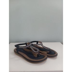 Gracosy Women's Navy Blue Color Stretchy Strap Sandals Size 41